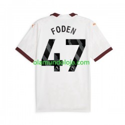 Camisola Manchester City Phil Foden 47 Homem Equipamento Segundo 2023-2024 Manga Curta